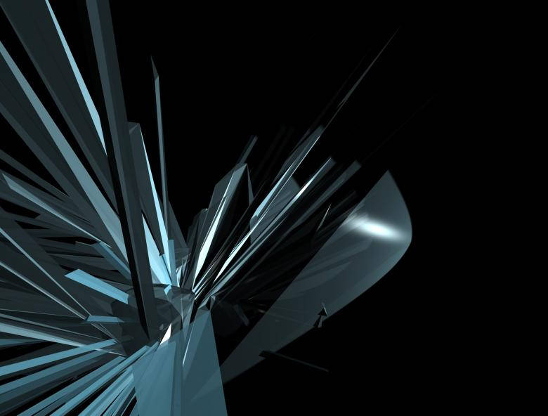 blue glass, black void, abstract geometric shards, SD Desktop Wallpaper