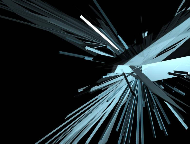 4K, abstract 3D shapes, sharp light blue shards, SD Desktop Wallpaper