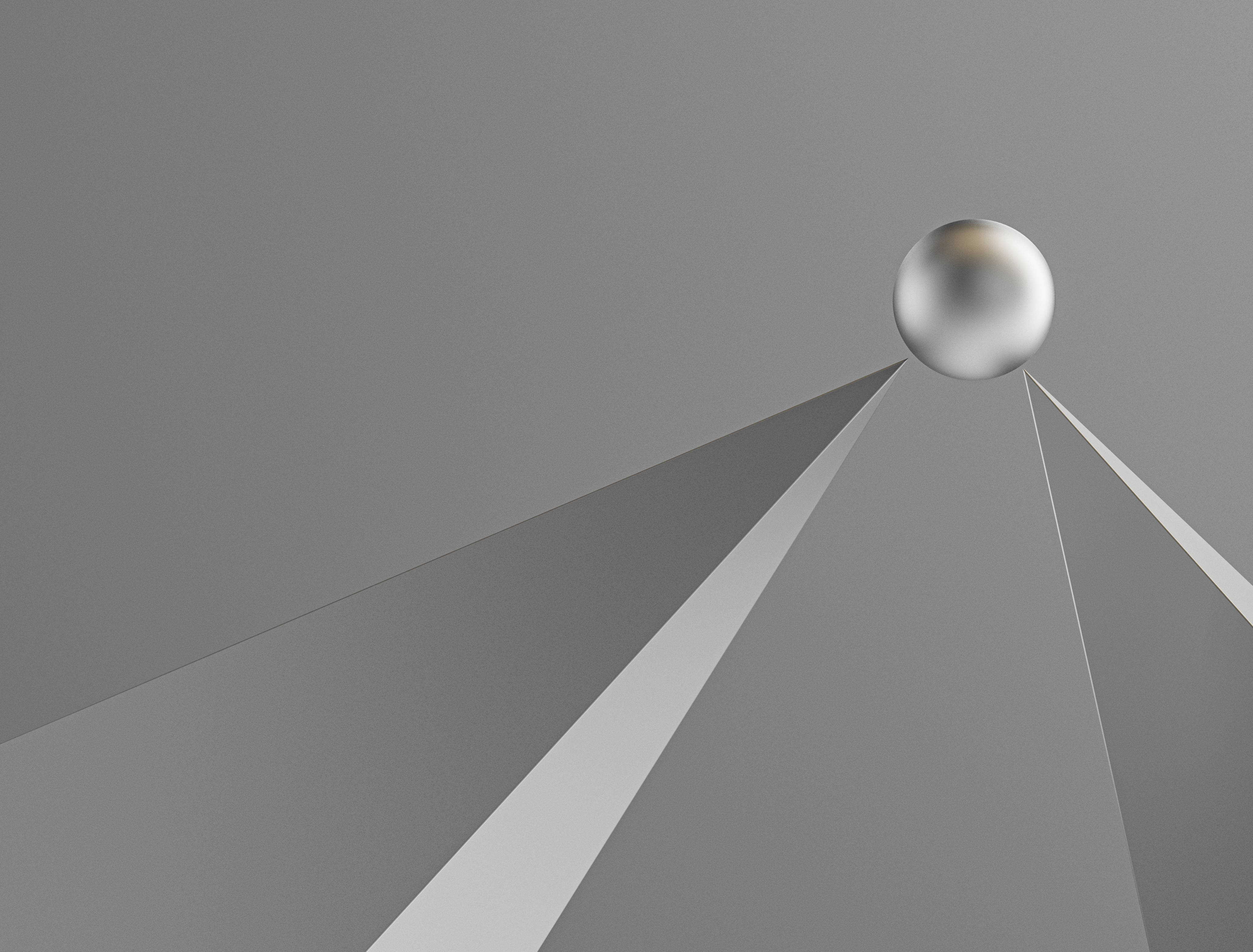 3d 4K, metallic ball, silver sphere, 4K Desktop Wallpaper