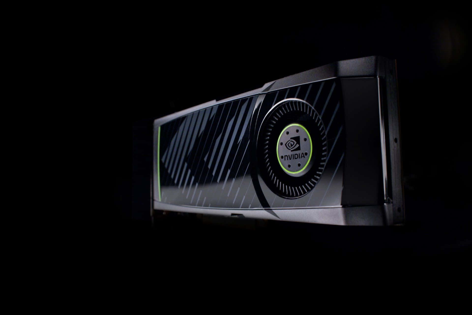 NVIDIA graphics card, neon green accents, pitch-black background, Full HD Desktop Wallpaper
