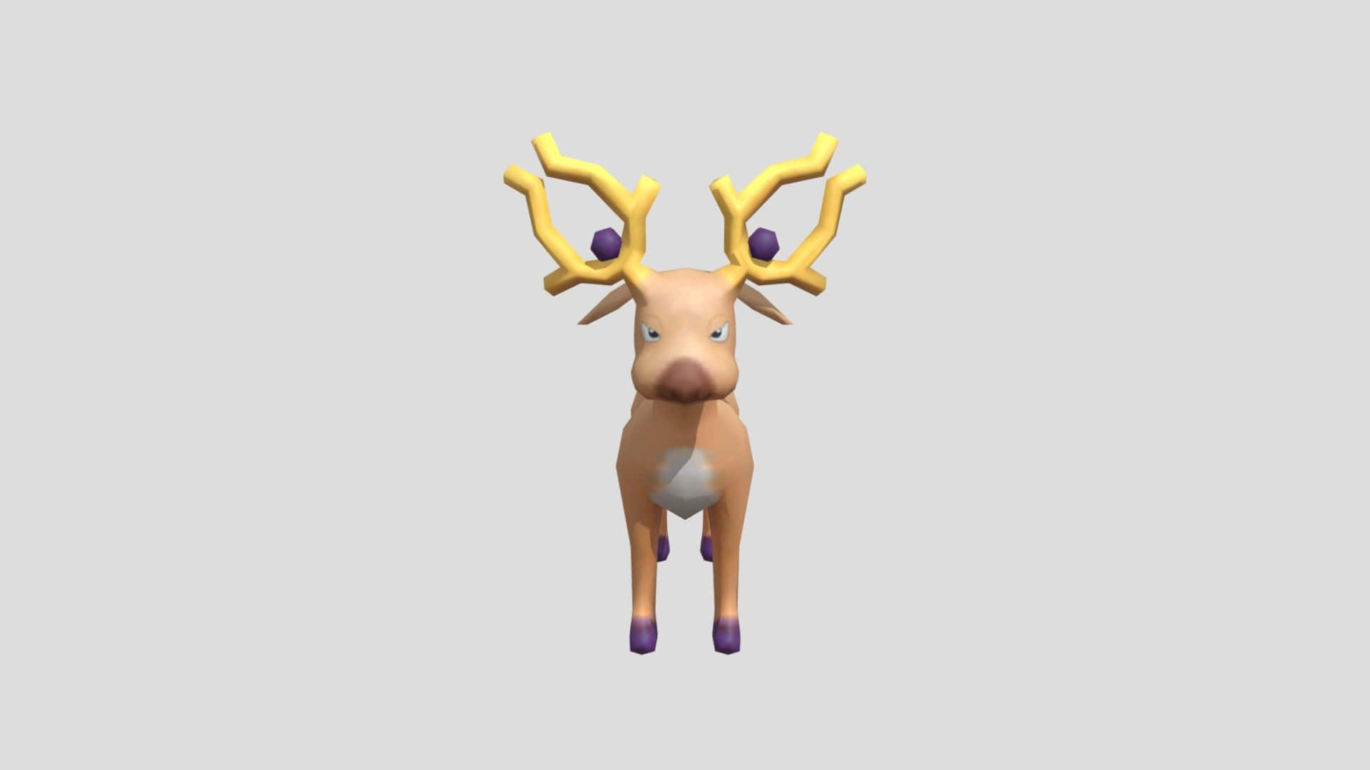 3d stantler, stantler, golden antlers, Full HD Desktop Wallpaper