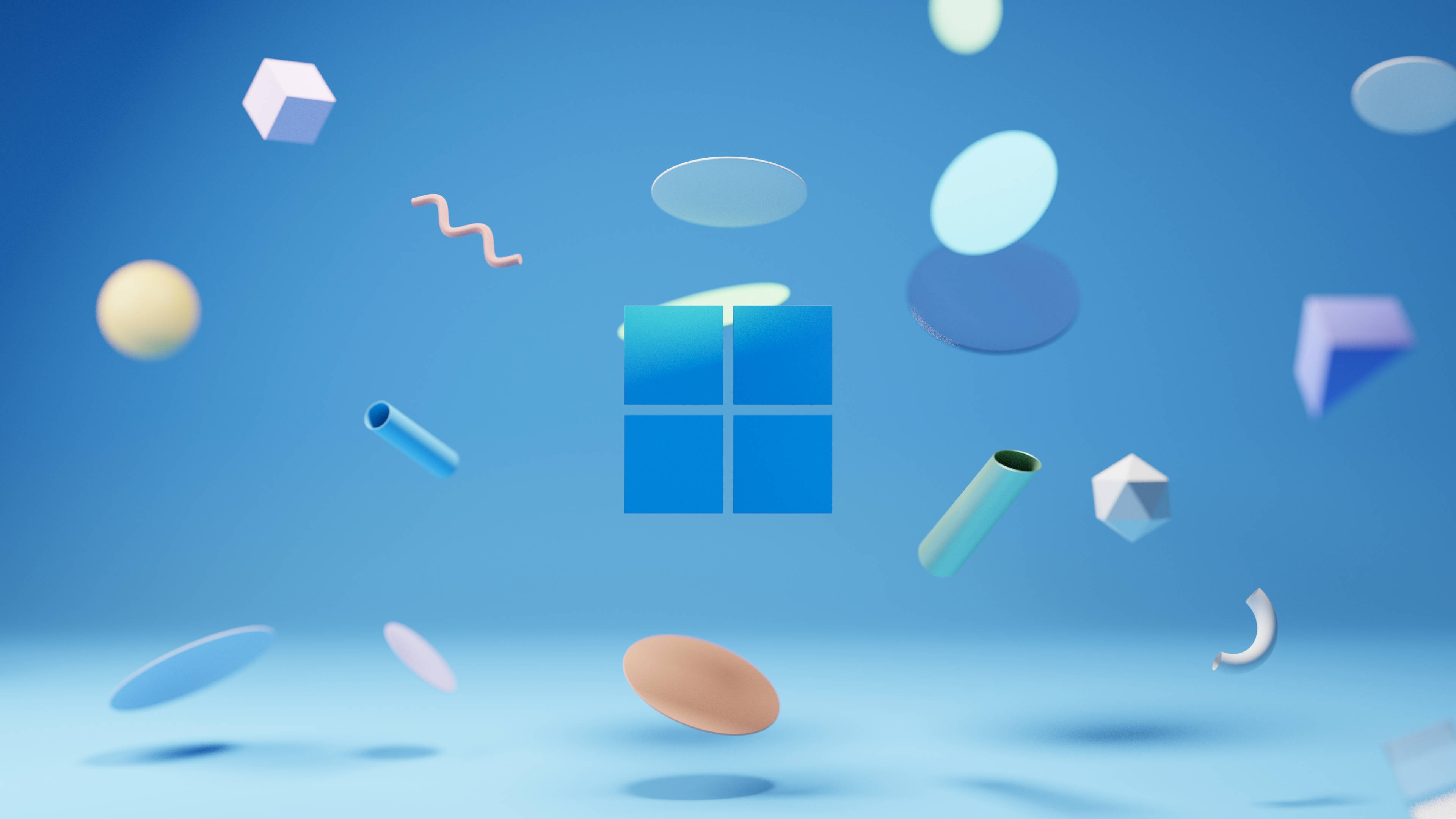 3d 4k, Windows logo, glowing blue, 4K Desktop Wallpaper
