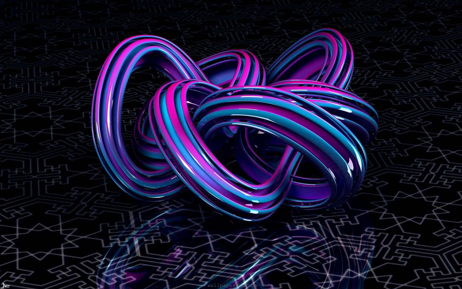 3d abstract, neon tubes, purple, Full HD Desktop Wallpaper