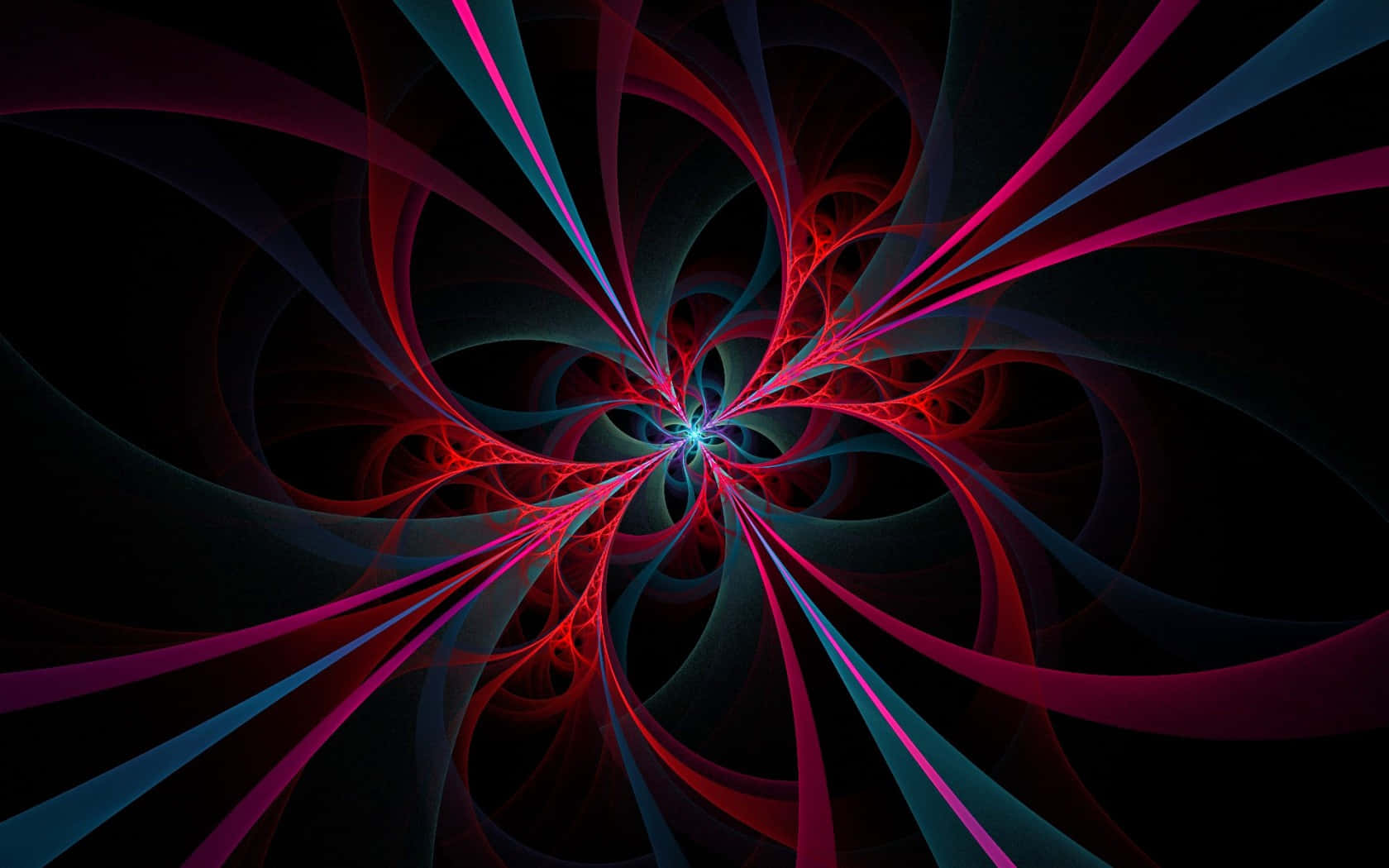 3D Abstract, red, teal, HD Desktop Wallpaper
