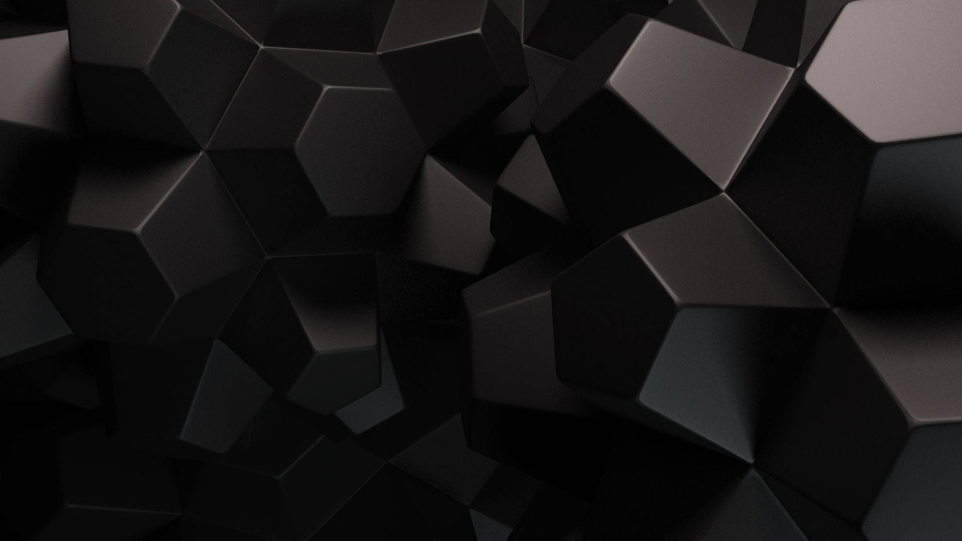 abstract 3d black hexagon, futuristic, abstract 3d hexagonal design, Full HD Desktop Wallpaper