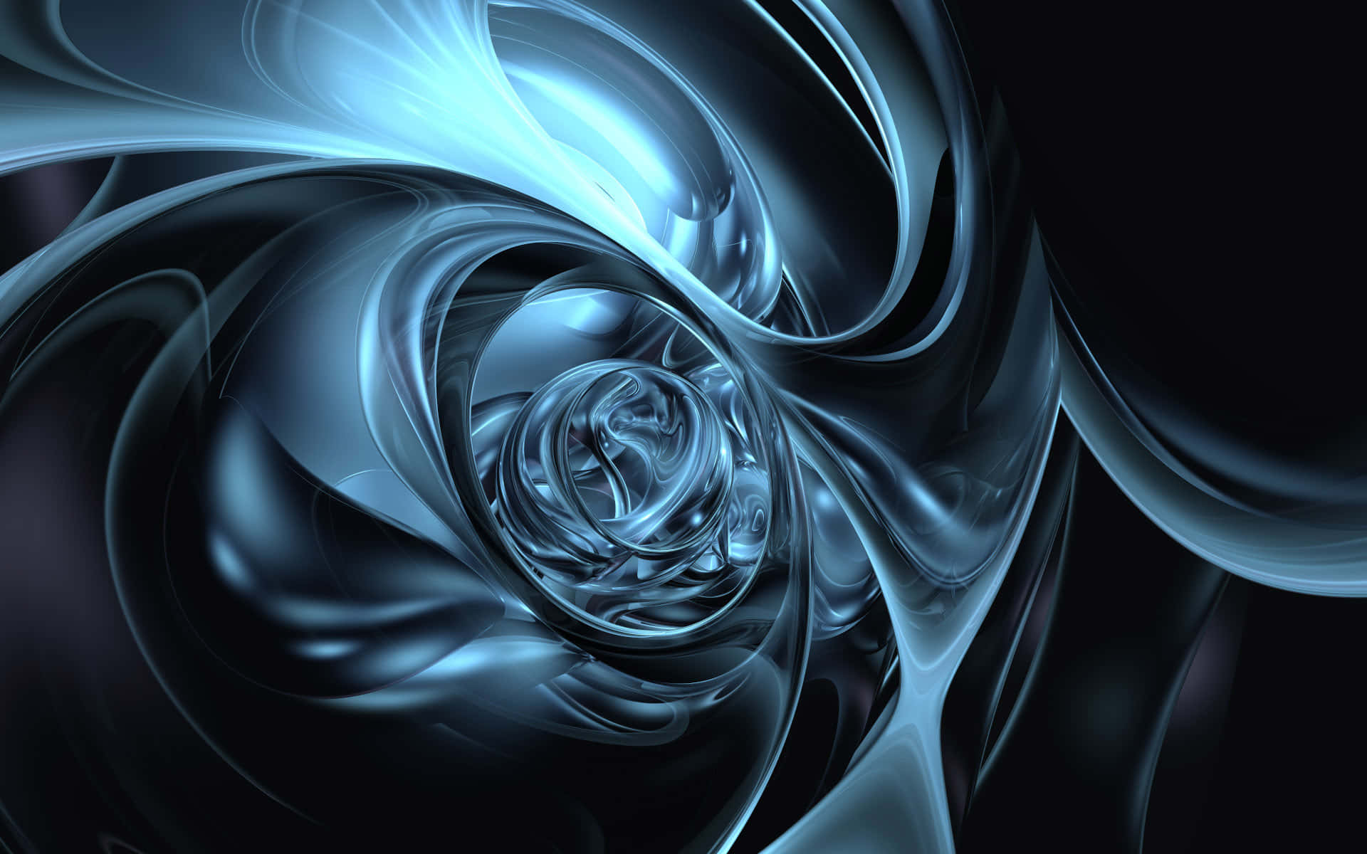 3d abstract, glossy blue, black liquid, Full HD Desktop Wallpaper