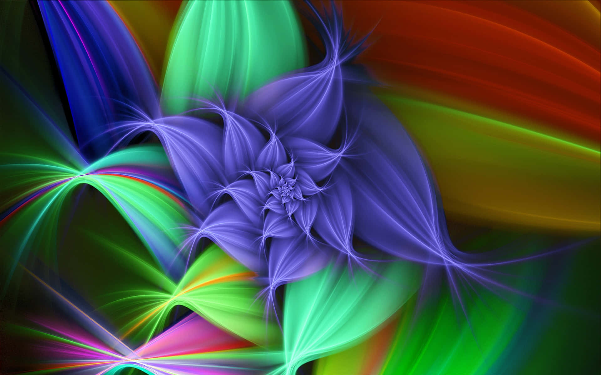 3d abstract, fractal flower, purple petals, Full HD Desktop Wallpaper