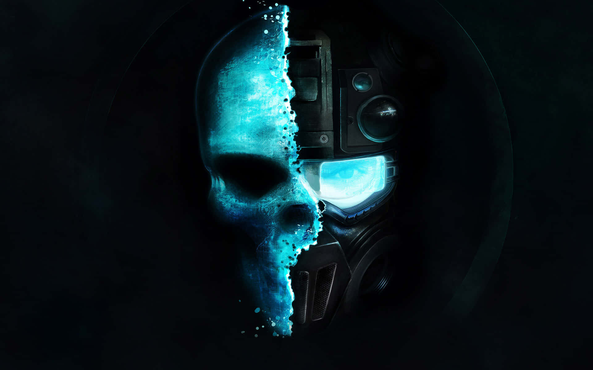 3d Abstract, glowing blue, mechanical, Full HD Desktop Wallpaper
