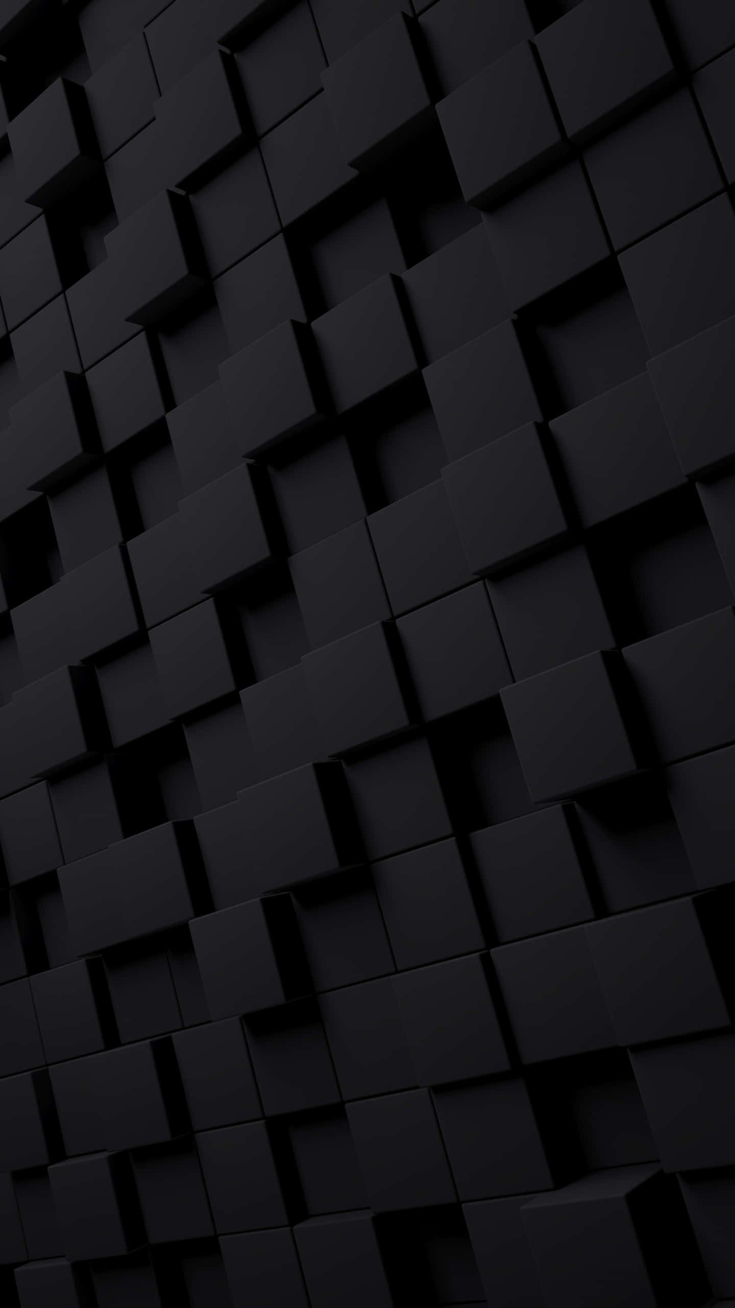 abstract black cubes, dark textured wall, raised black cubes, 2K Phone Wallpaper