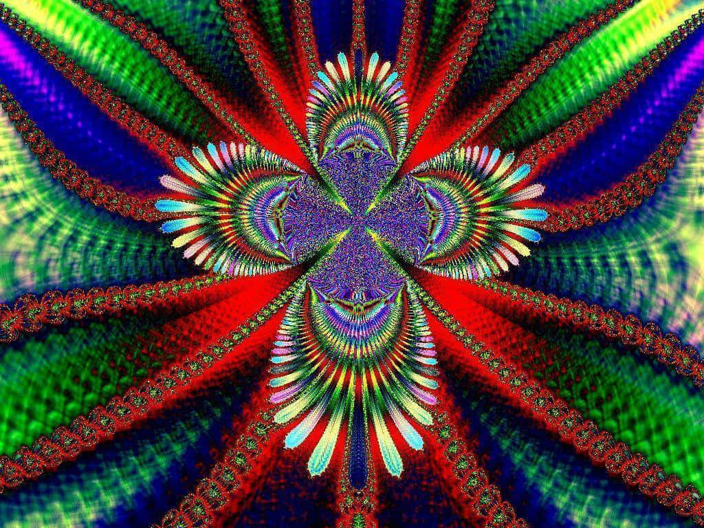 3d Aesthetic, fractal patterns, central symmetrical design, SD Desktop Wallpaper