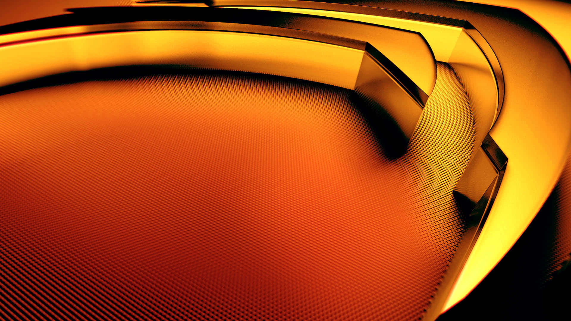 3d graphics, glowing amber, curved metallic surfaces, Full HD Desktop Wallpaper