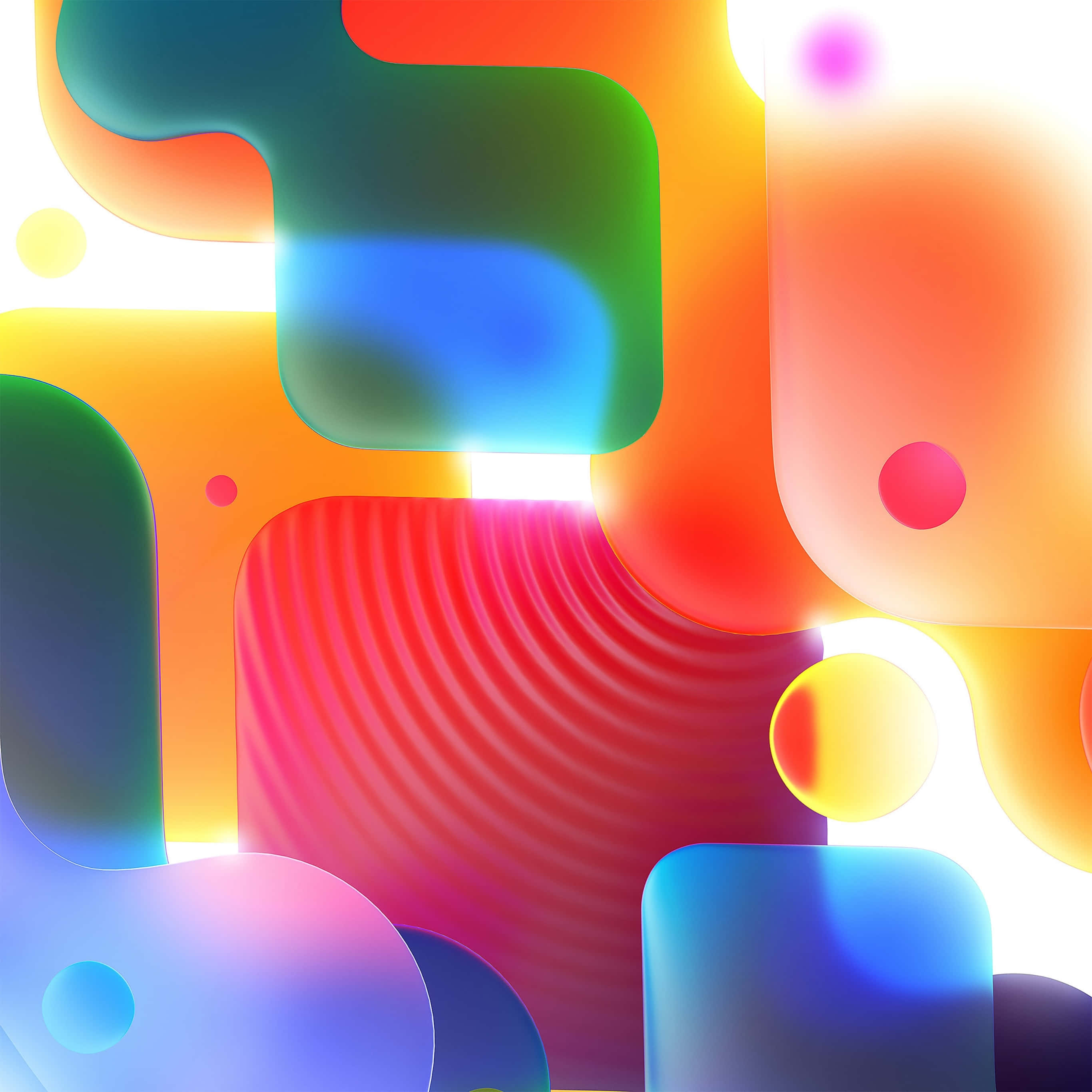 vibrant3 d abstract forms, glowing gradients, soft edges, 2K Desktop Wallpaper