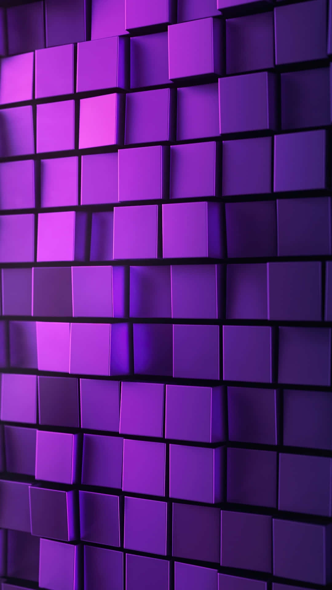 purple3 d cubes, glowing purple cubes, grid, Full HD Phone Wallpaper