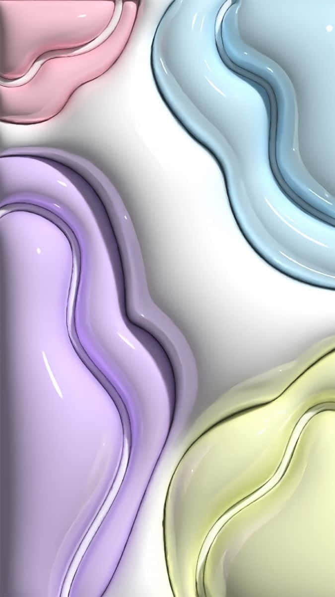pastel waves, pink blue purple and yellow, white background, SD Phone Wallpaper