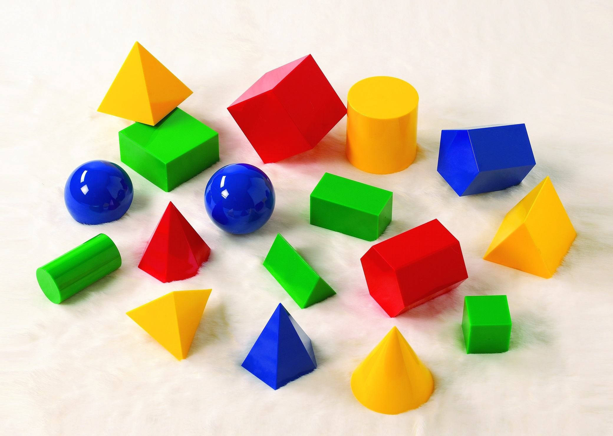 colorful blocks shapes, 3d android phone, primary colors, Full HD Desktop Wallpaper