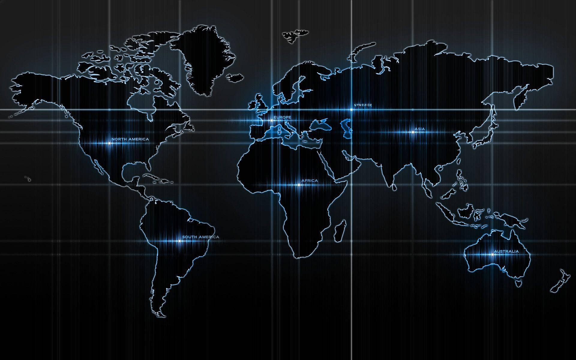 3D World Map, Android Phone, glowing blue, Full HD Desktop Wallpaper