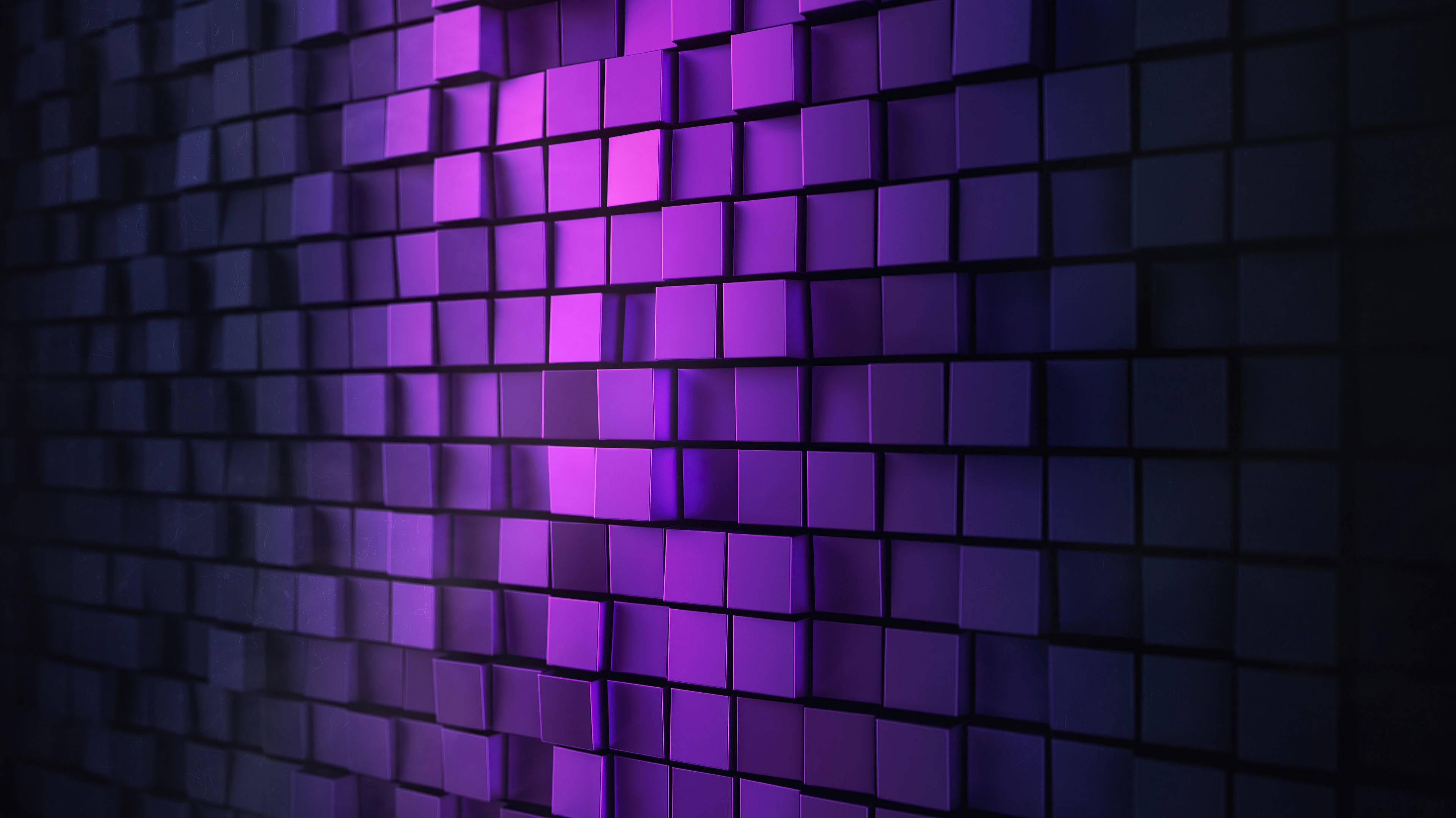 purple cubes, glowing purple cubes, radiant gradient light effect, 4K Desktop Wallpaper