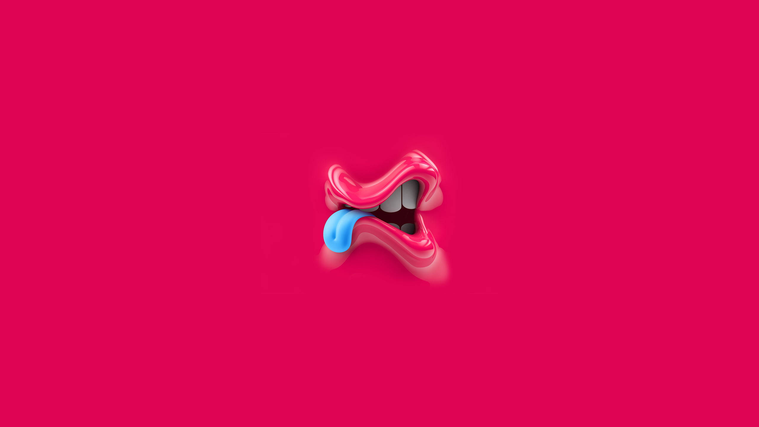 pink lips, 3d-rendered mouth, blue tongue, 2K Desktop Wallpaper