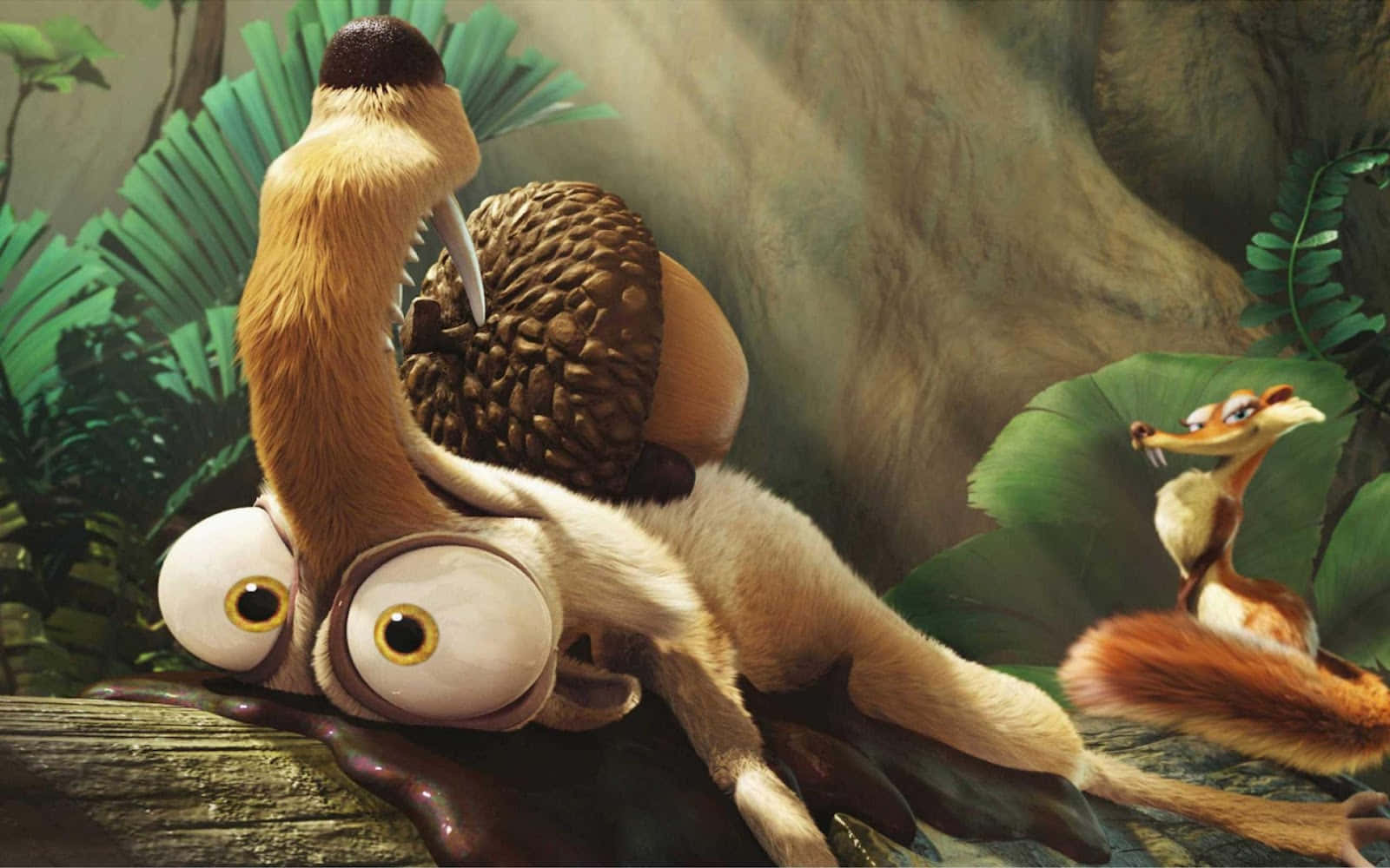 3d animal, sloth, pinecone, HD Desktop Wallpaper