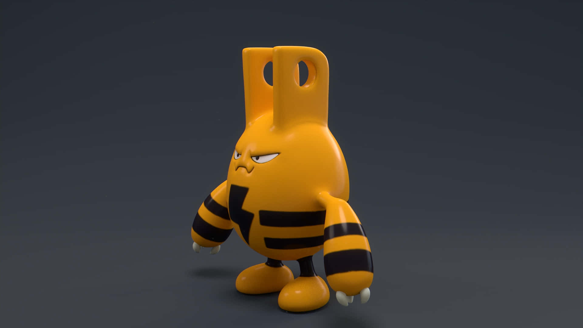 3d elekid, yellow and black, electric-type Pokémon, Full HD Desktop Wallpaper