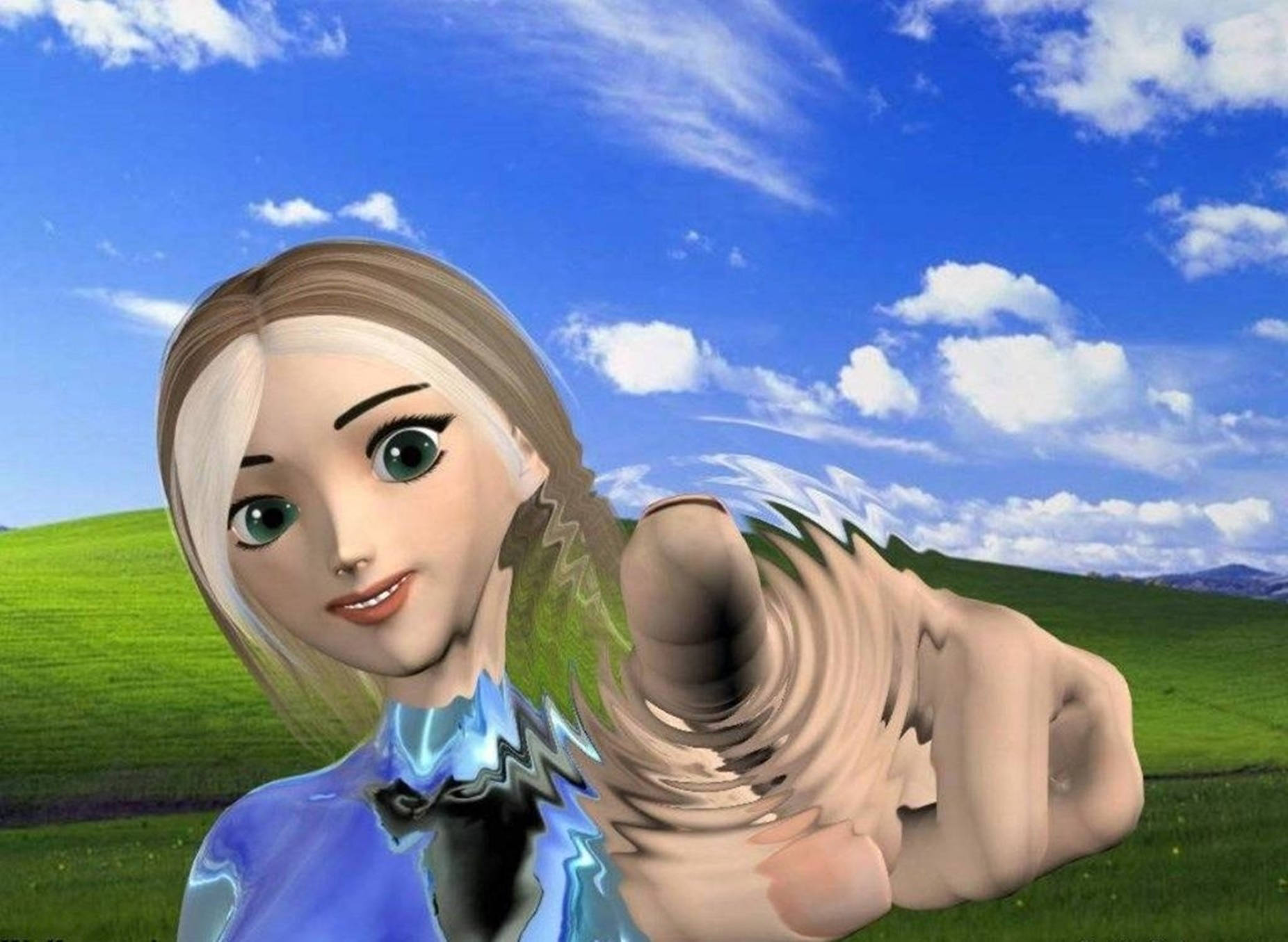 3d animation, anime girl, blonde hair, HD Desktop Wallpaper
