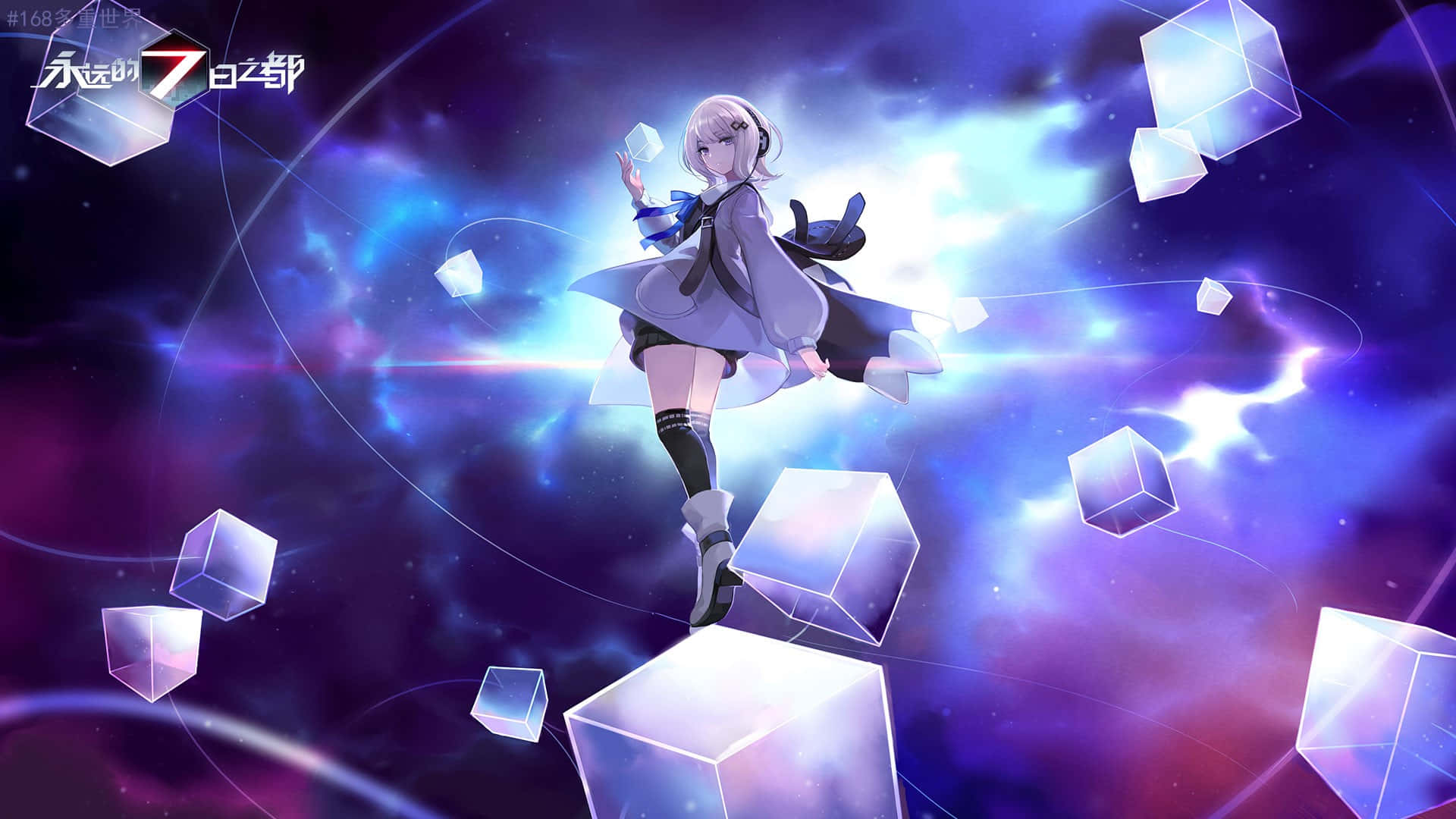 3d Anime, anime girl, silver-haired, Full HD Desktop Wallpaper