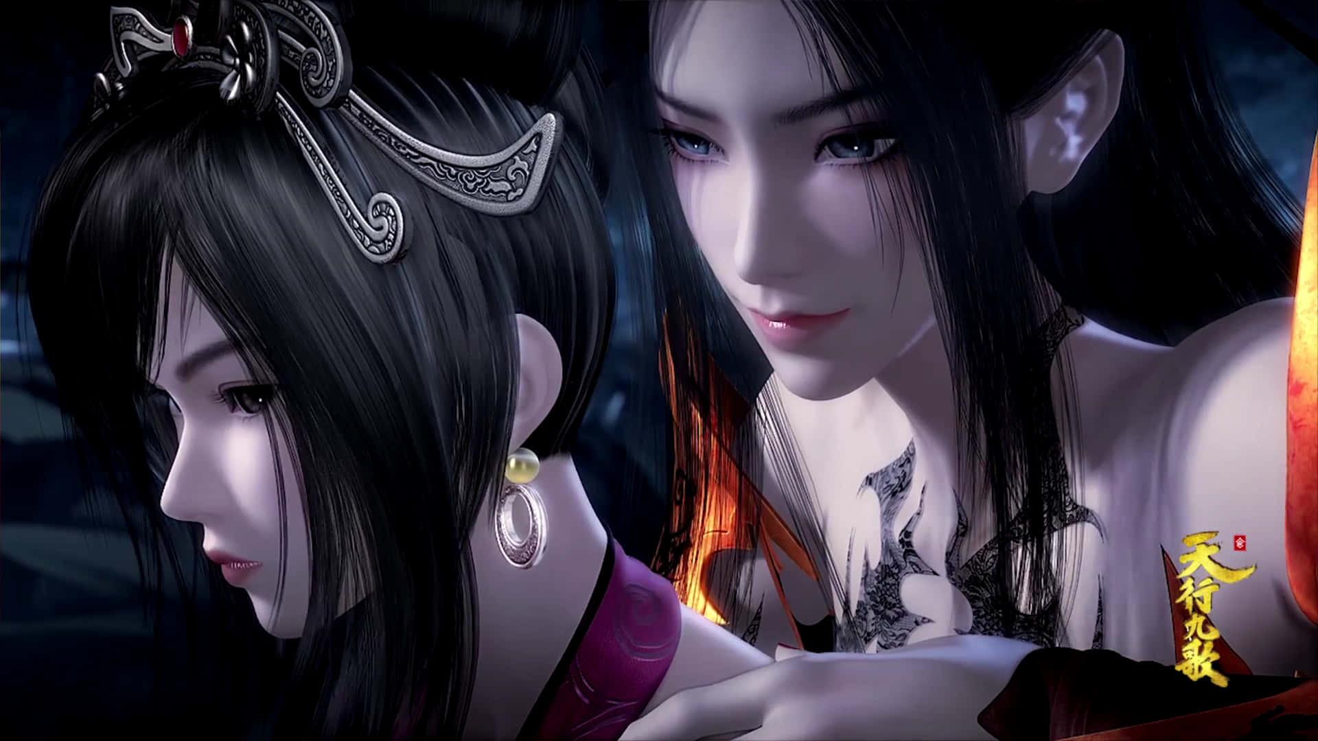 3d Anime, anime women, intricate hair ornaments, Full HD Desktop Wallpaper