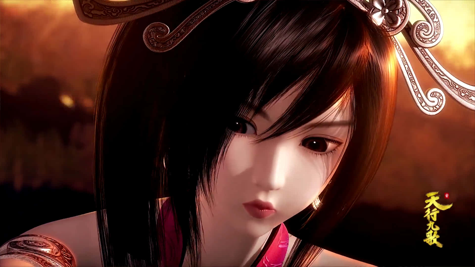 3d Anime, anime woman, dark hair, Full HD Desktop Wallpaper