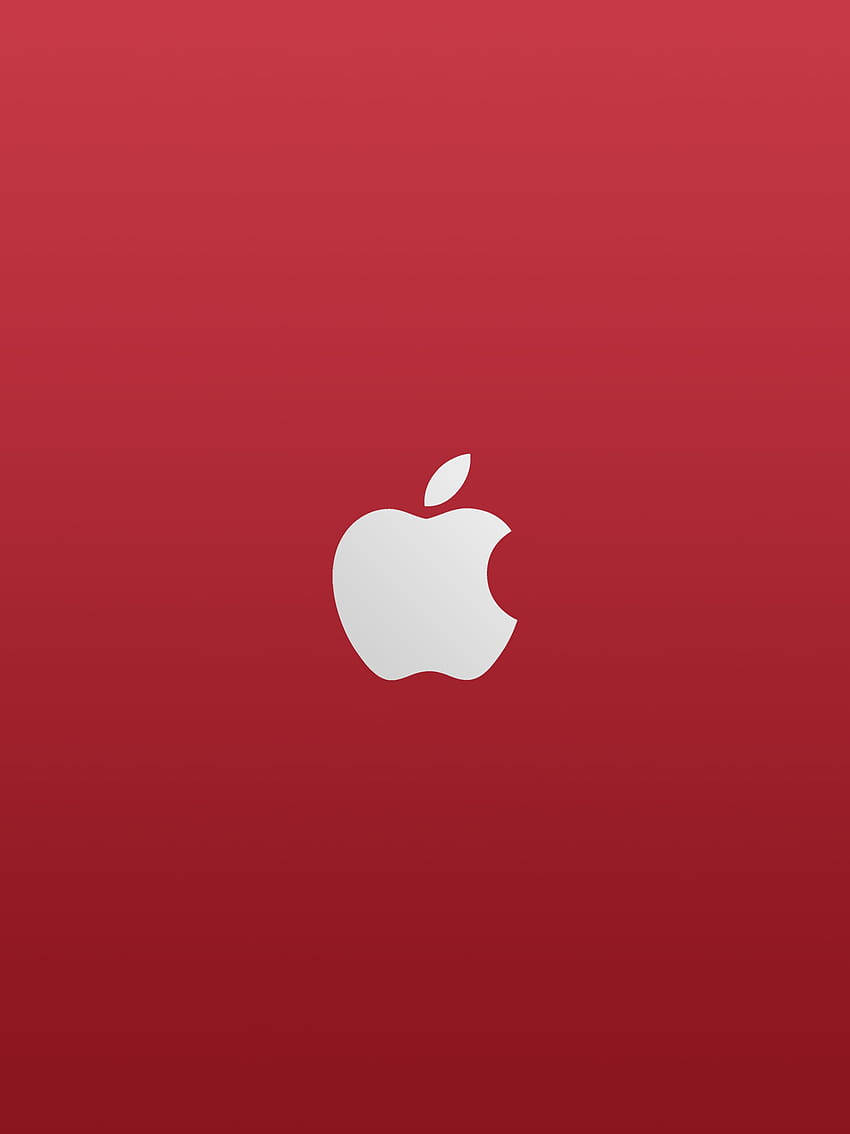 3d Apple iPhone, white Apple logo, gradient red background, SD Phone Wallpaper