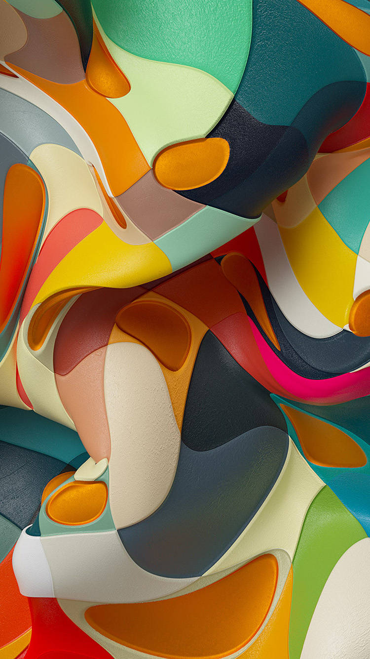 3d Apple iPhone, colored cloth, vibrant abstract forms, HD Phone Wallpaper