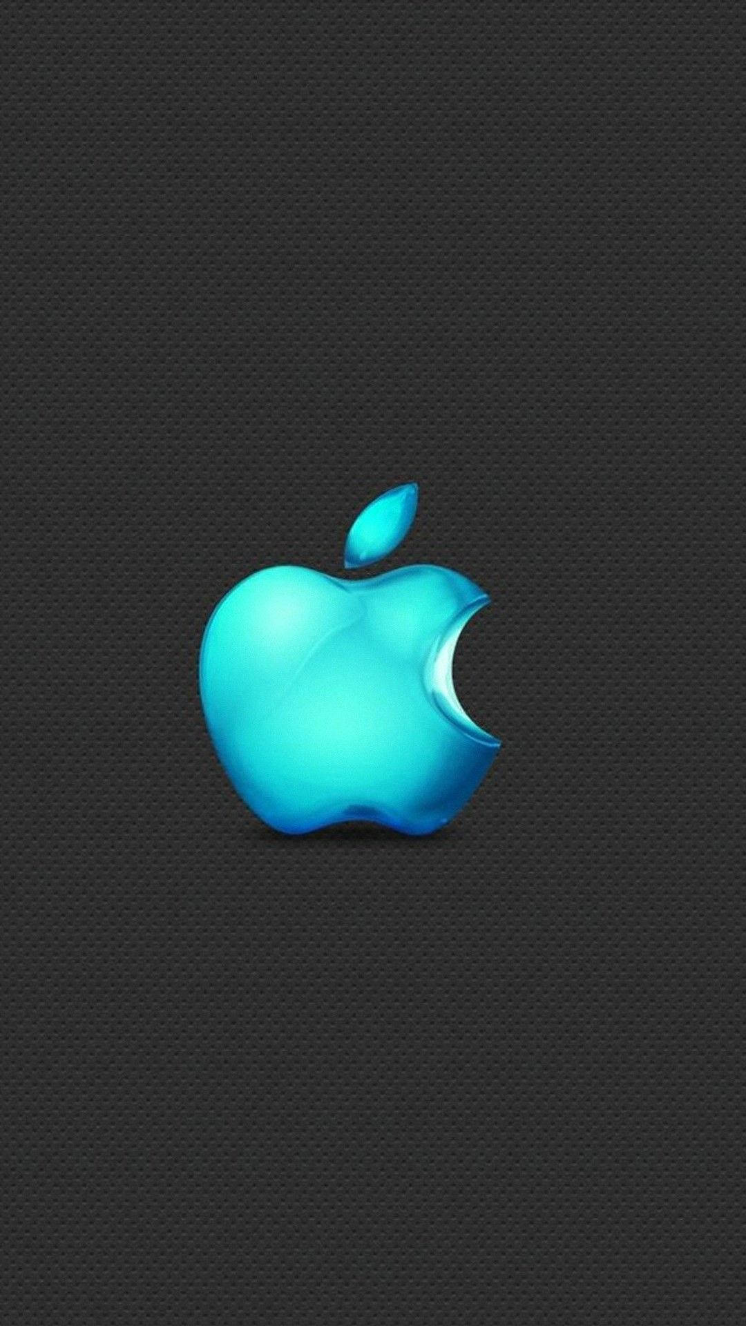 light blue, 3d apple logo, iPhone, Full HD Phone Wallpaper