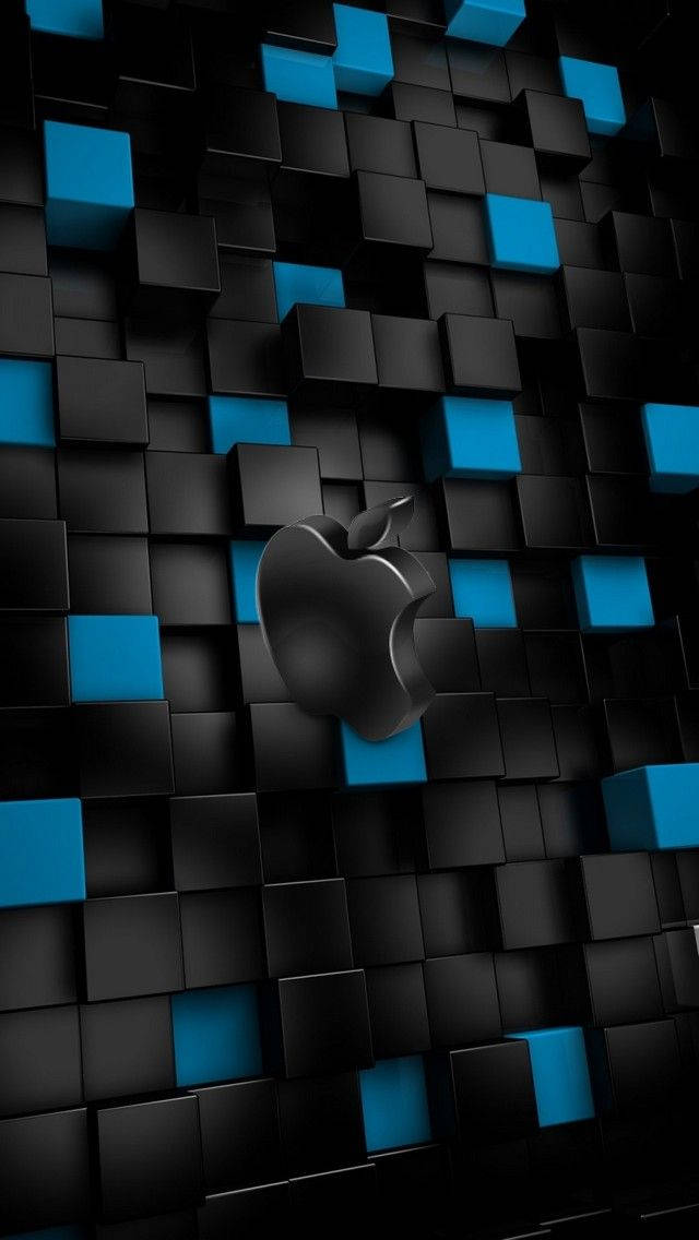 3d Apple iPhone, black, Apple logo, SD Phone Wallpaper