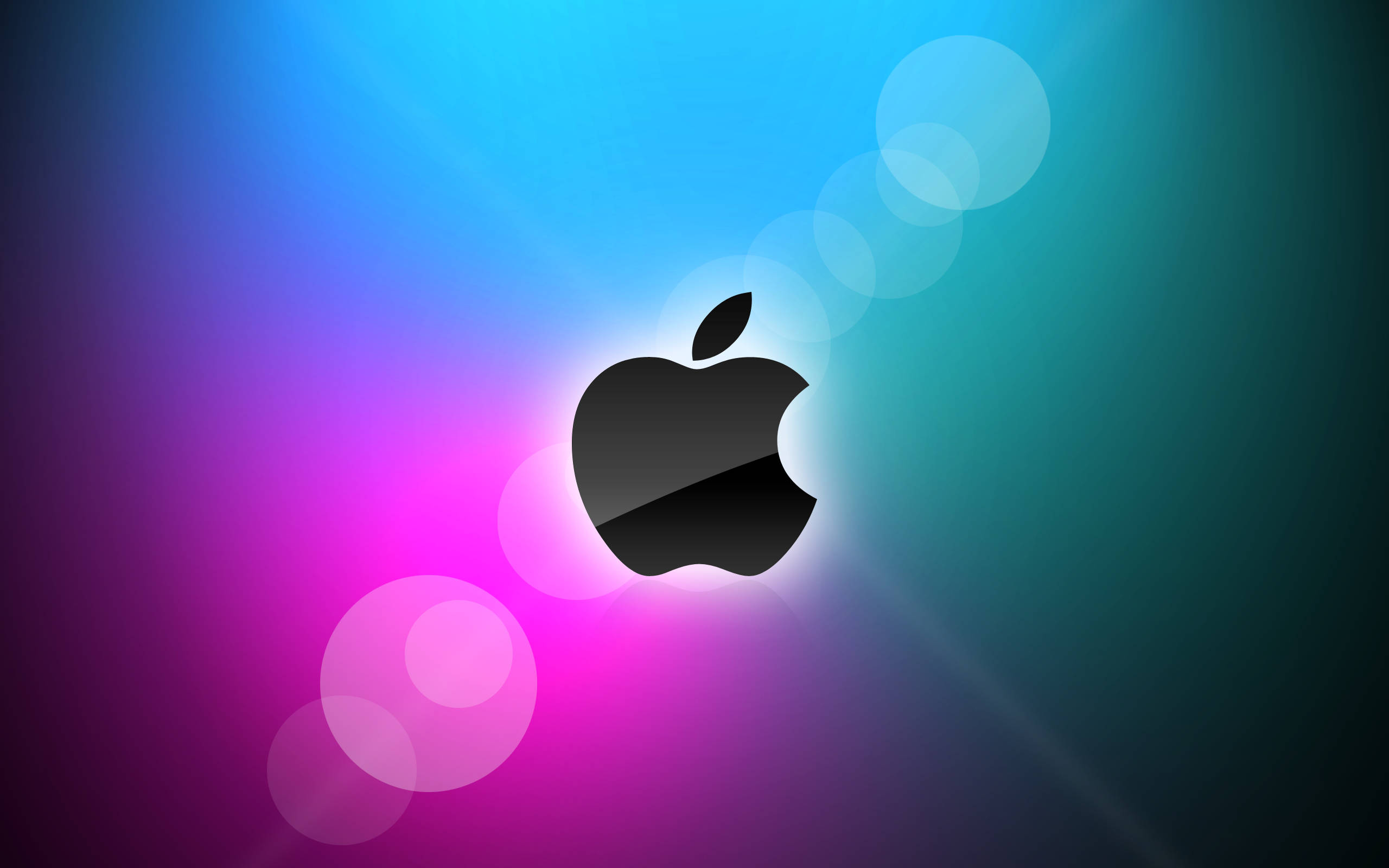 3d apple iphone, Apple logo, black, 2K Desktop Wallpaper
