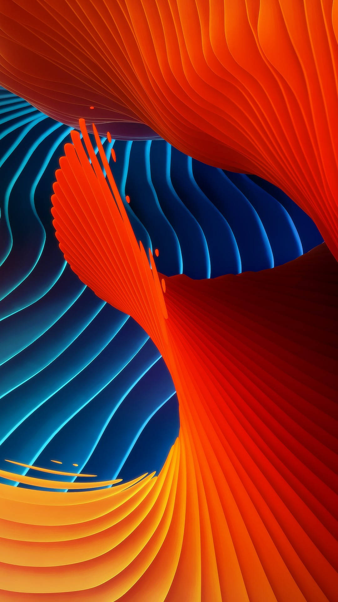 3d Apple iPhone, orange, blue, Full HD Phone Wallpaper