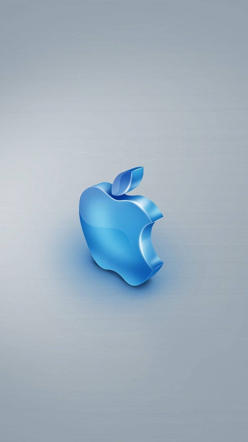 glowing blue, 3d apple iphone logo, glossy blue, HD Phone Wallpaper