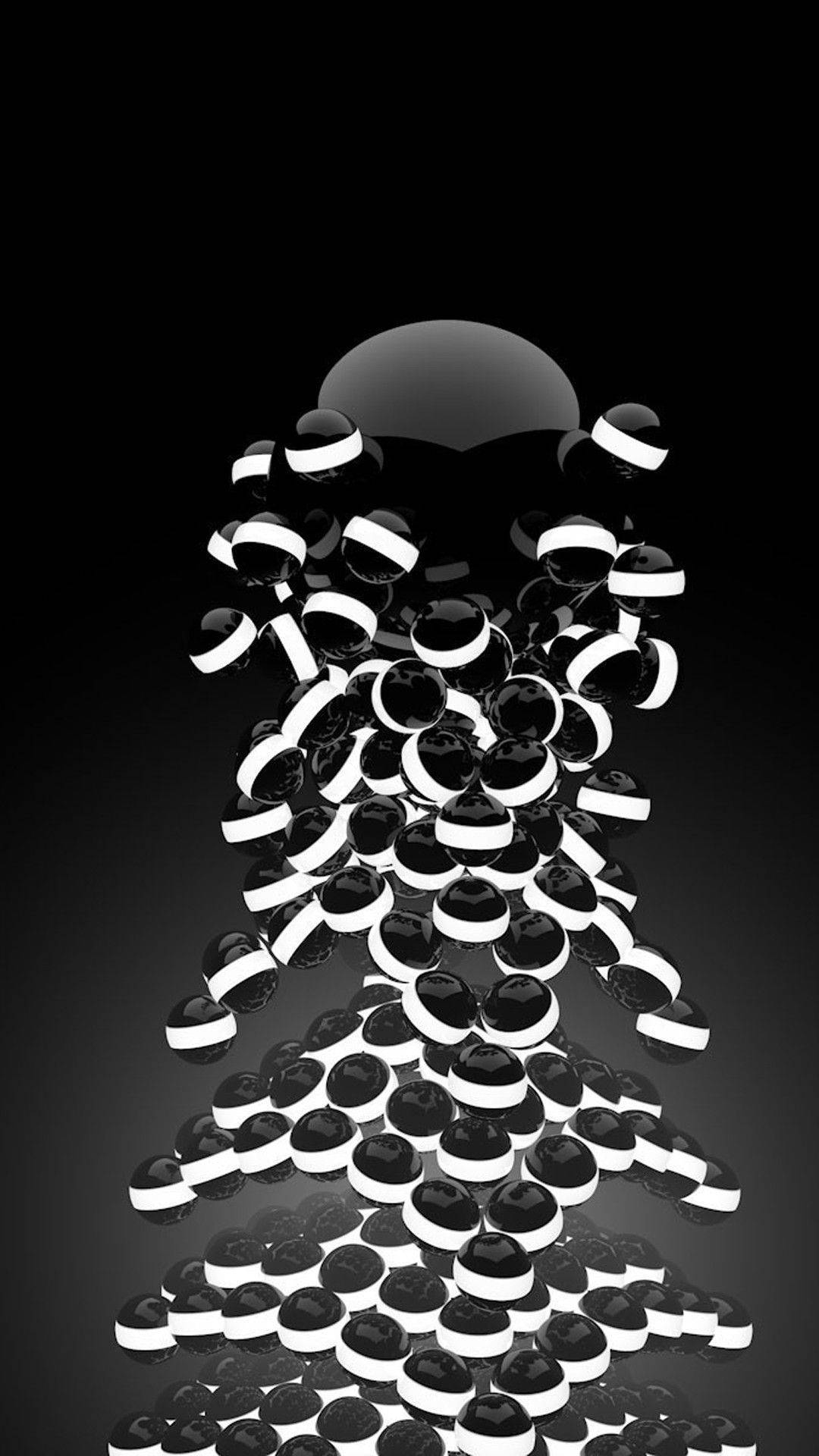 3d Apple iPhone, white-edged, black discs, Full HD Phone Wallpaper