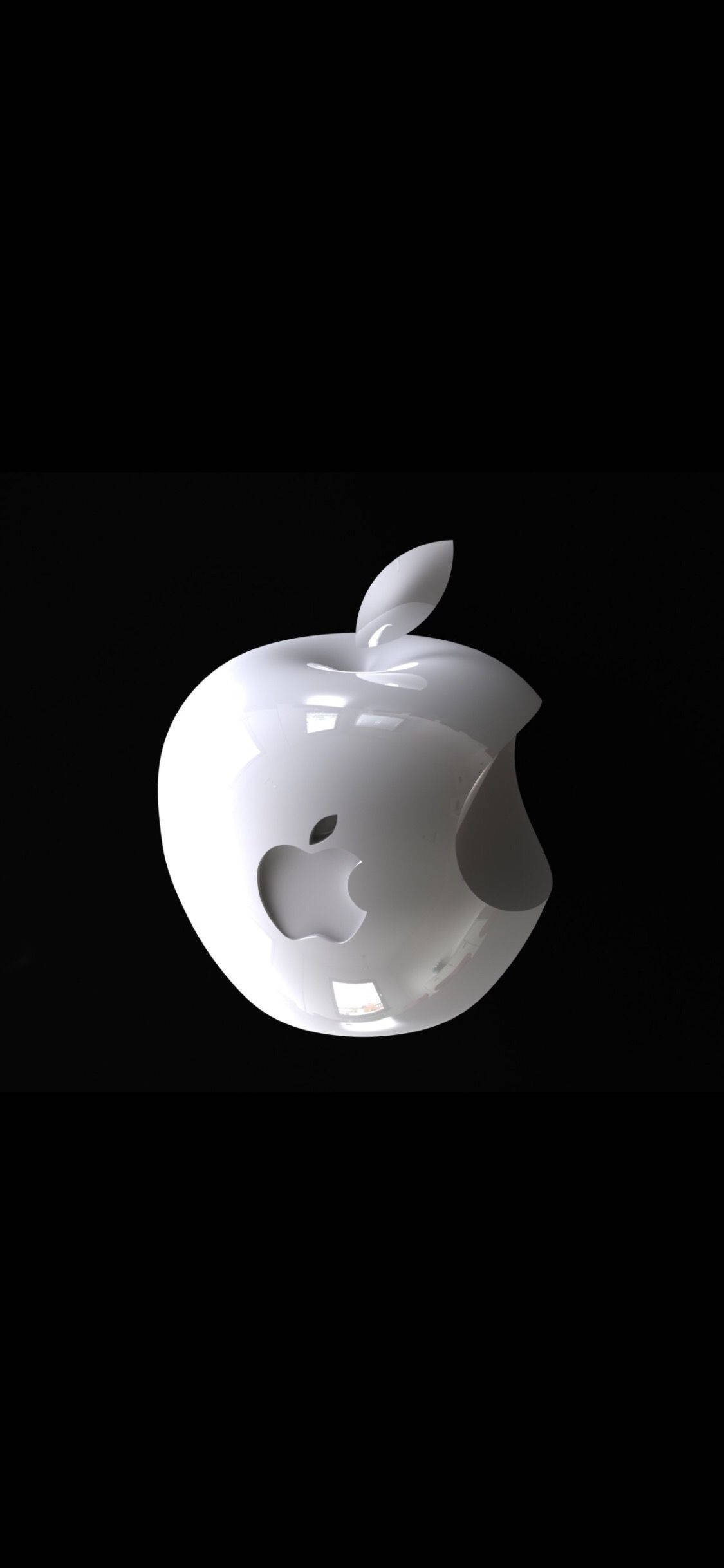 Apple logo, bite mark, glossy white, Full HD Phone Wallpaper