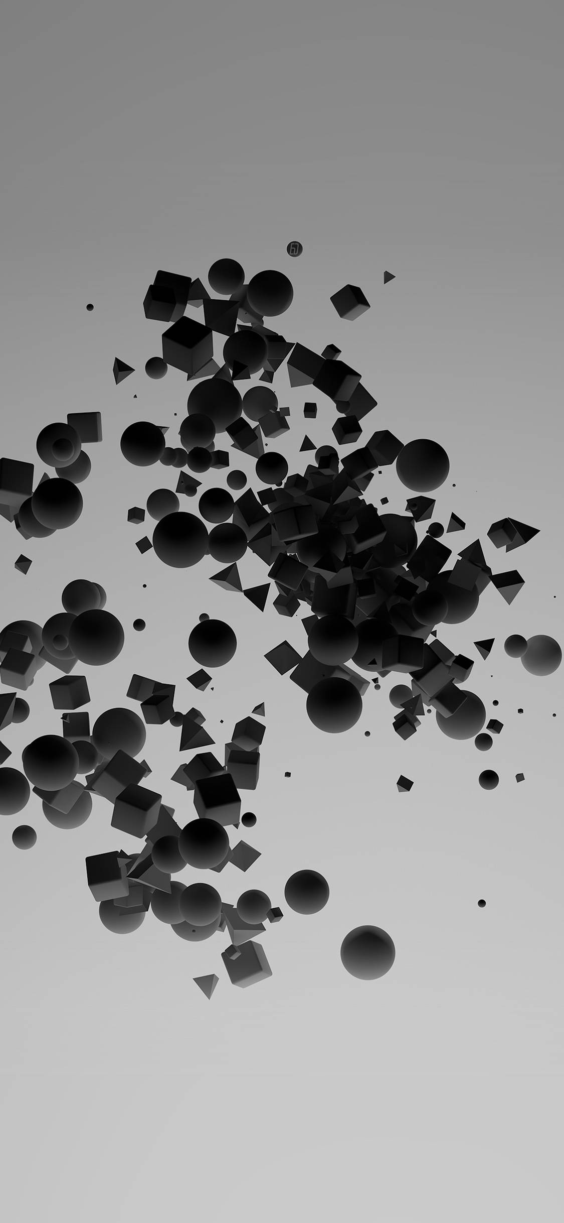 3d Apple iPhone, black, geometric shapes, Full HD Phone Wallpaper