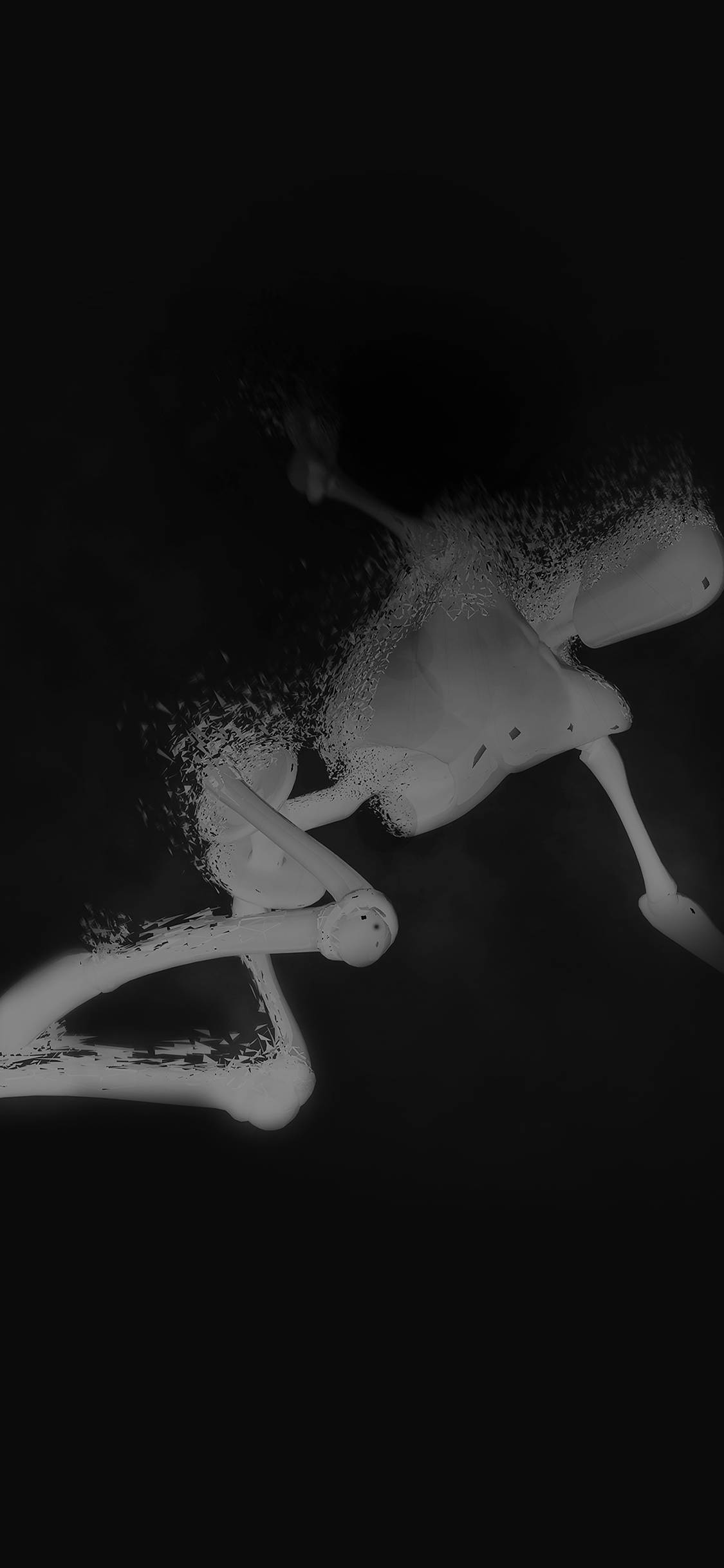 3d Apple iPhone, dissolving robot, ghostly white humanoid figure, Full HD Phone Wallpaper