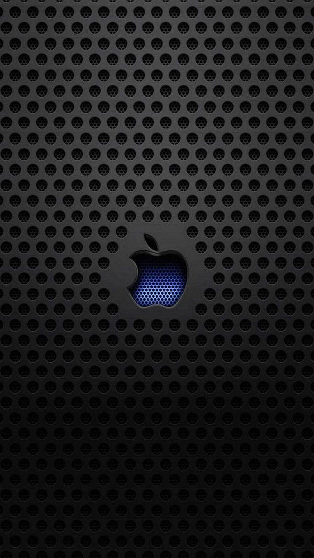 3d Apple iPhone, black, perforated surface, Full HD Phone Wallpaper