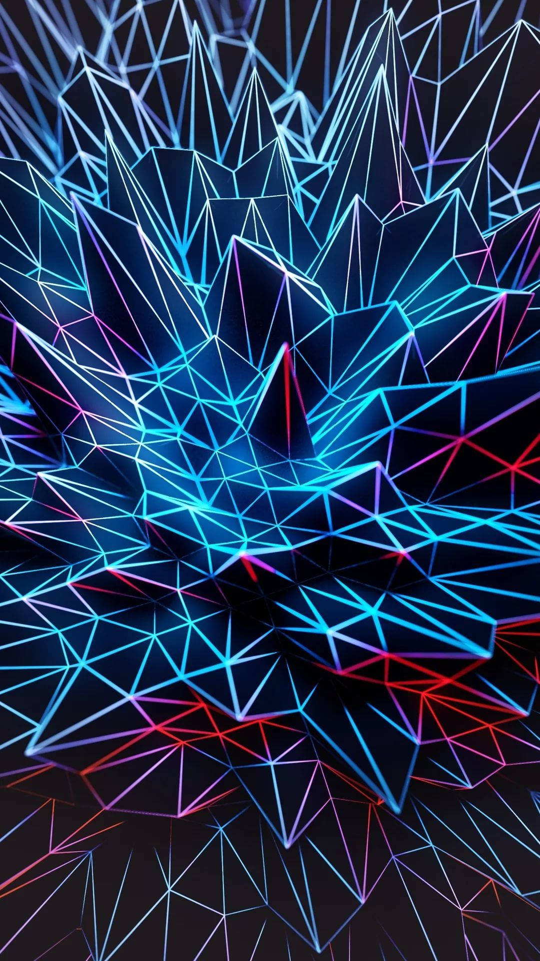 3d Apple iPhone, neon blue, pink, Full HD Phone Wallpaper