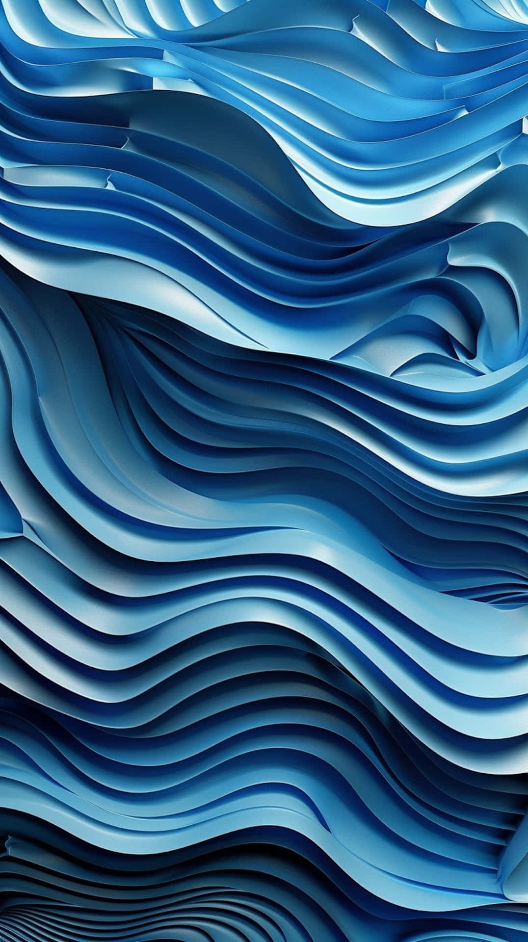 abstract blue waves, smooth gradients, layered curves, Full HD Phone Wallpaper