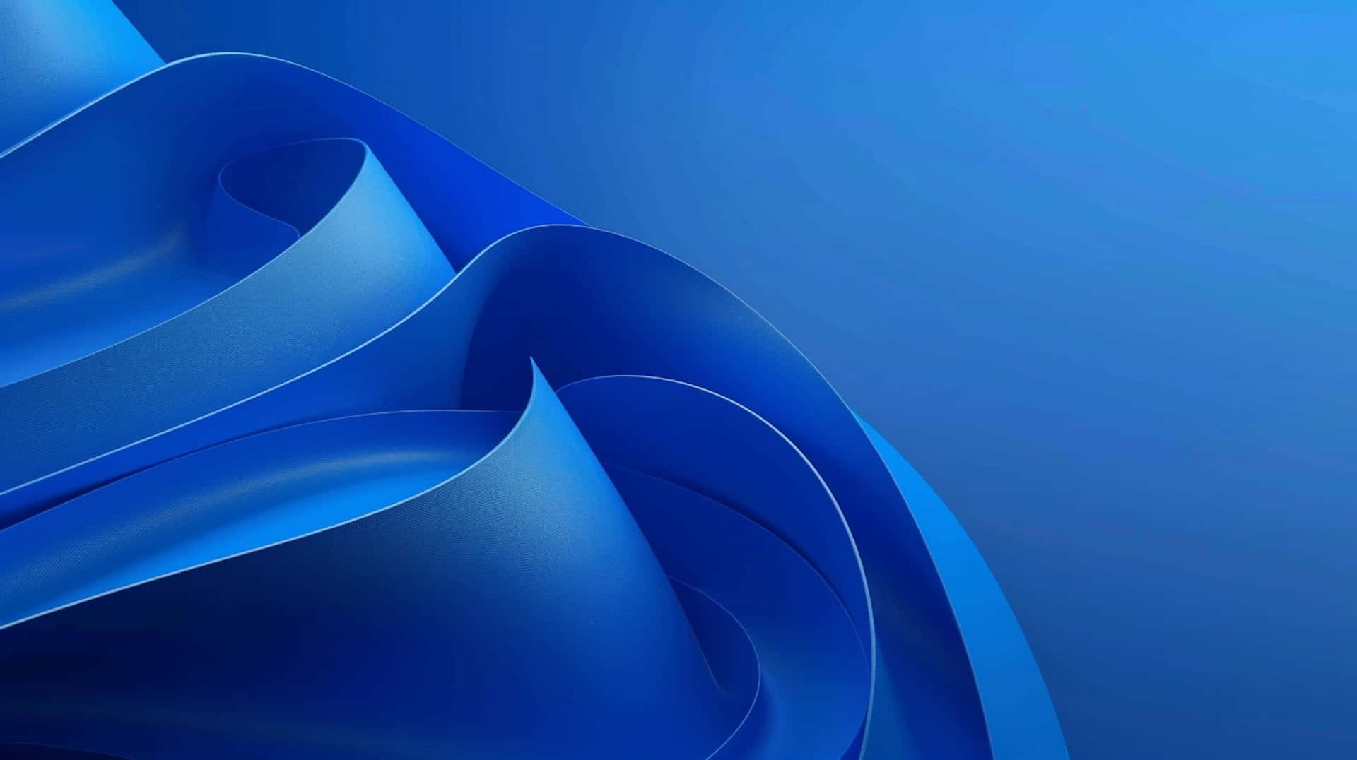 abstract blue waves, blue ribbons, gradient blue background, Full HD Desktop Wallpaper