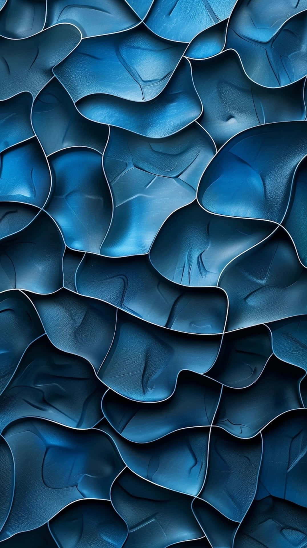 abstract blue waves texture, deep blue, metallic highlights, Full HD Phone Wallpaper