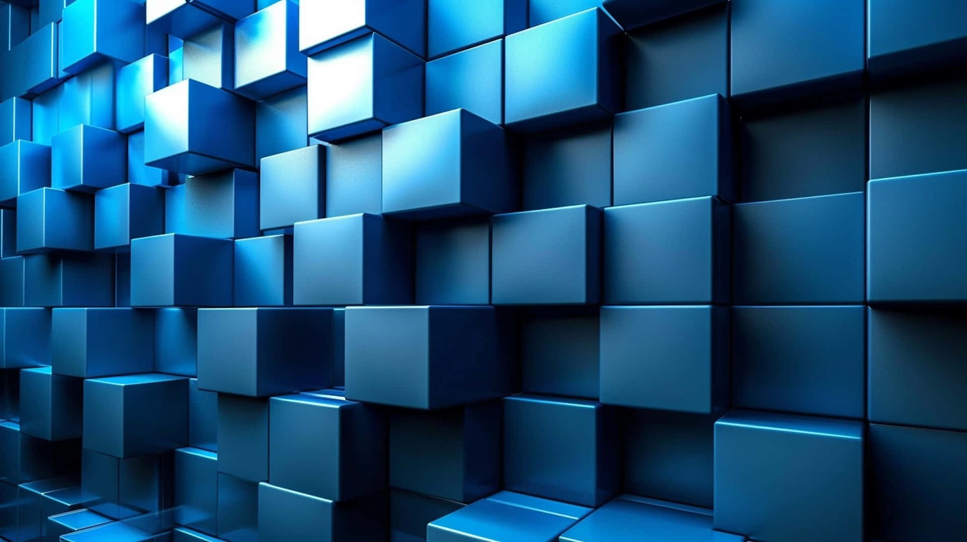 abstract blue3 d cubes background, glossy blue cubes, staggered 3d pattern, Full HD Desktop Wallpaper