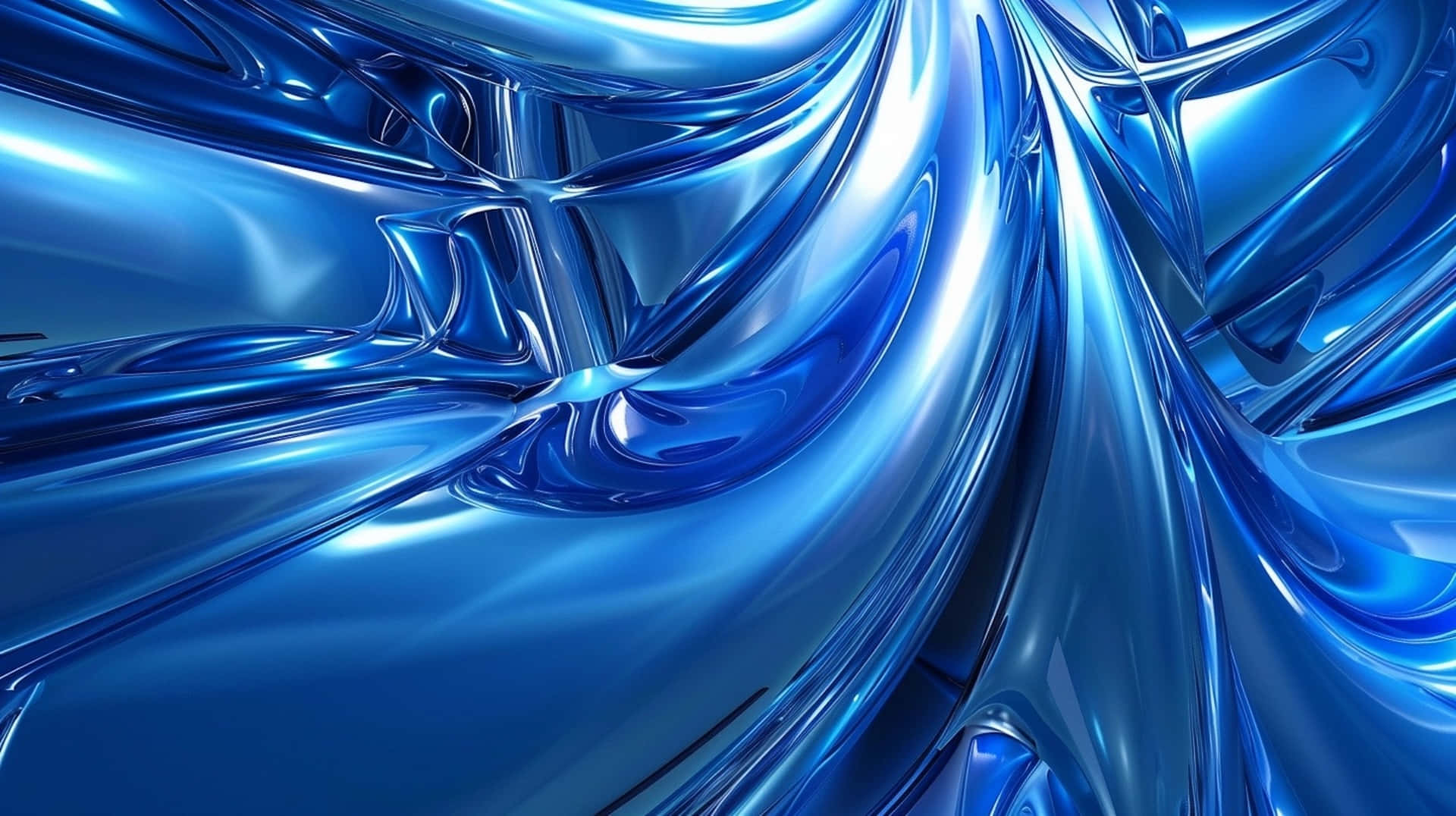abstract blue liquid art, glossy blue liquid metal, sharp highlights, Full HD Desktop Wallpaper