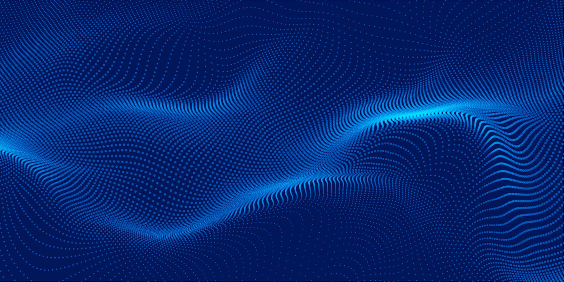 abstract blue wave, glowing blue dots, deep navy background, Full HD Desktop Wallpaper