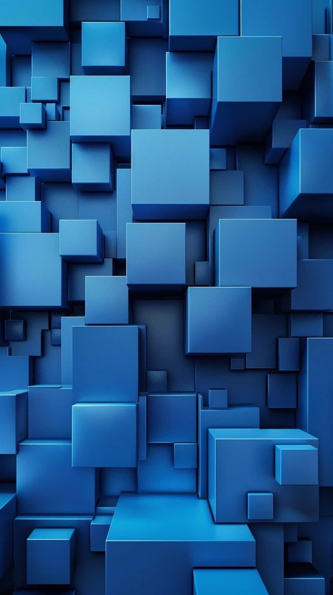 abstract blue3 d blocks, blue cubes, layered, Full HD Phone Wallpaper