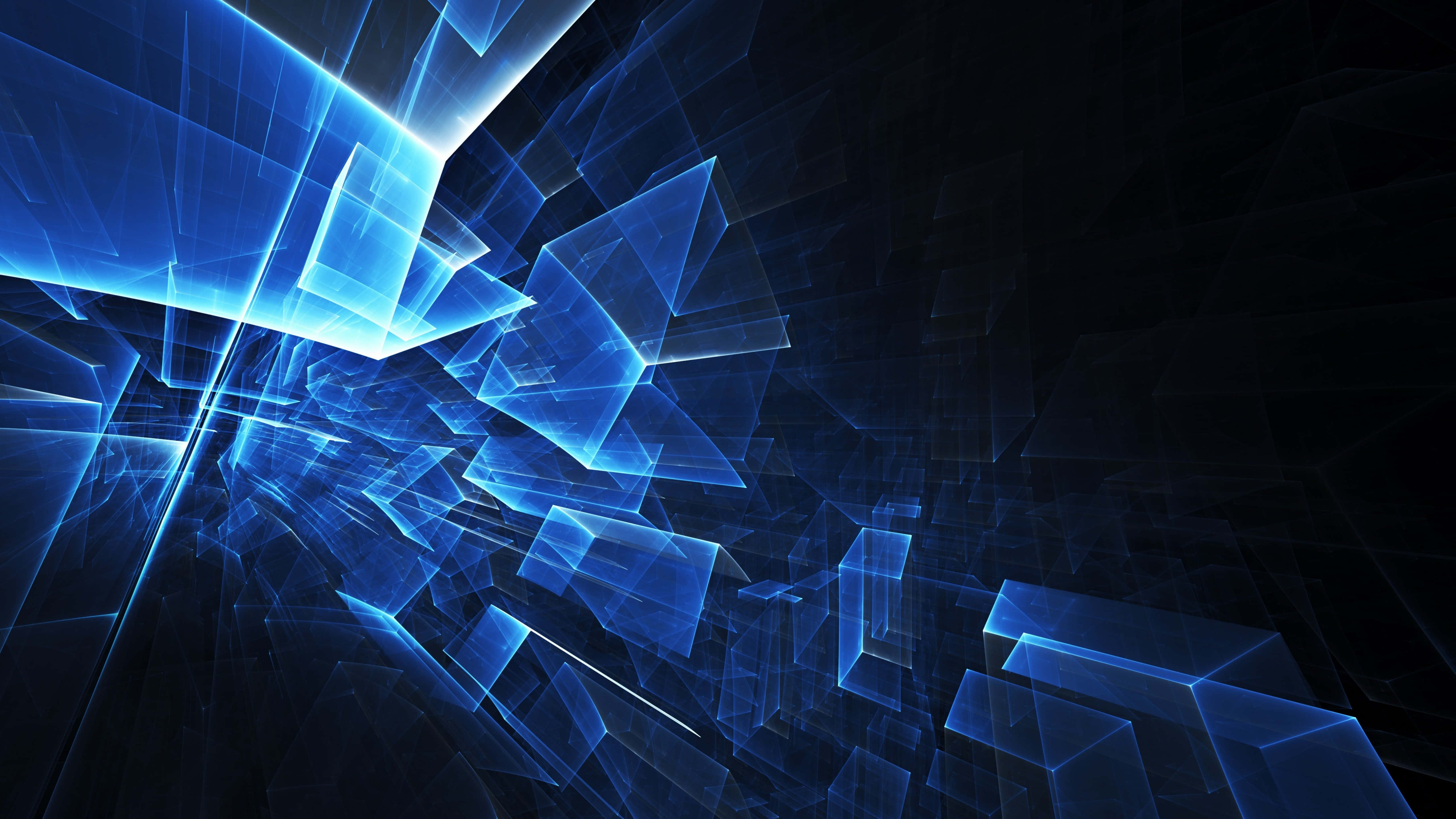 blue abstract background, blue lights, vibrant blue geometric shards, 5K Desktop Wallpaper