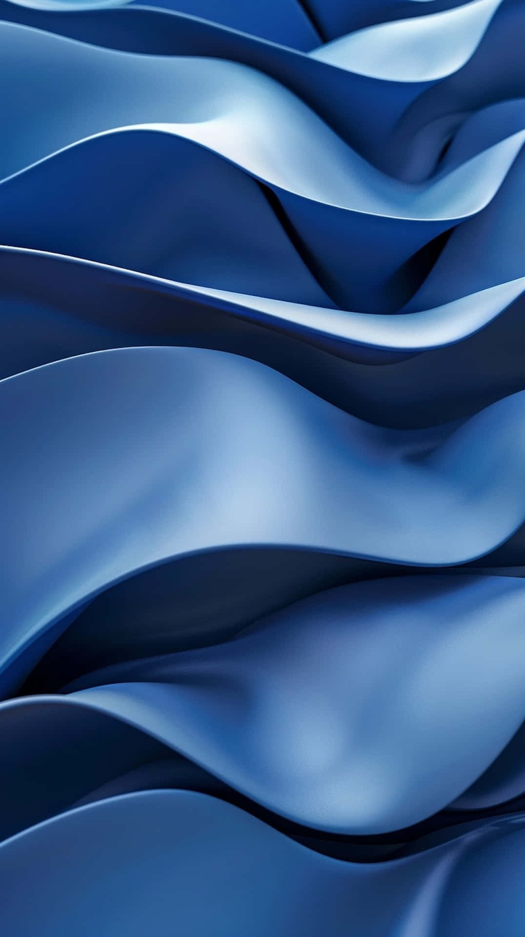 abstract blue waves, smooth undulating blue fabric, soft highlights, Full HD Phone Wallpaper